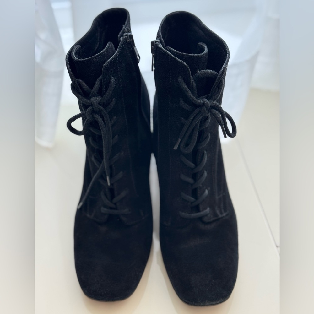 Vince Black Lace-Up Boots